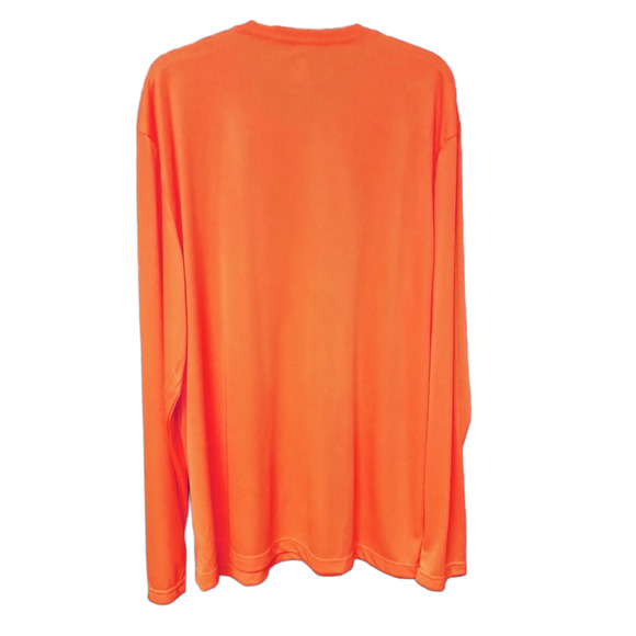 Mens Orange T Shirt Long Sleeve Cool Dri 2XL Tee Shirt Safety Orange Hanes NWT - Picture 3 of 11